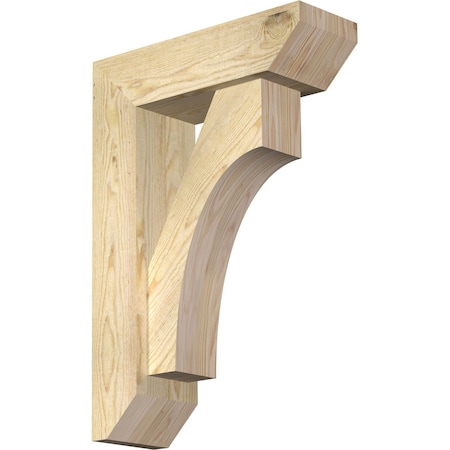 Ekena Millwork Westlake Slat Rough Sawn Bracket w/ Offset Brace, Douglas Fir, 6"W x 18"D x 26"H BKT0604X18X26WTL06RDF